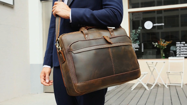 Masa Kawa Leather Briefcase for Men 17