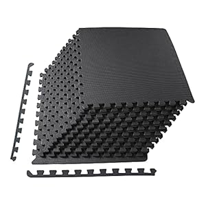 Fitvids Puzzle Exercise Mat with EVA Foam Interlocking Tiles for MMA, Exercise, Gymnastics and Home Gym Protective Flooring, Multiple Sizes and Colors