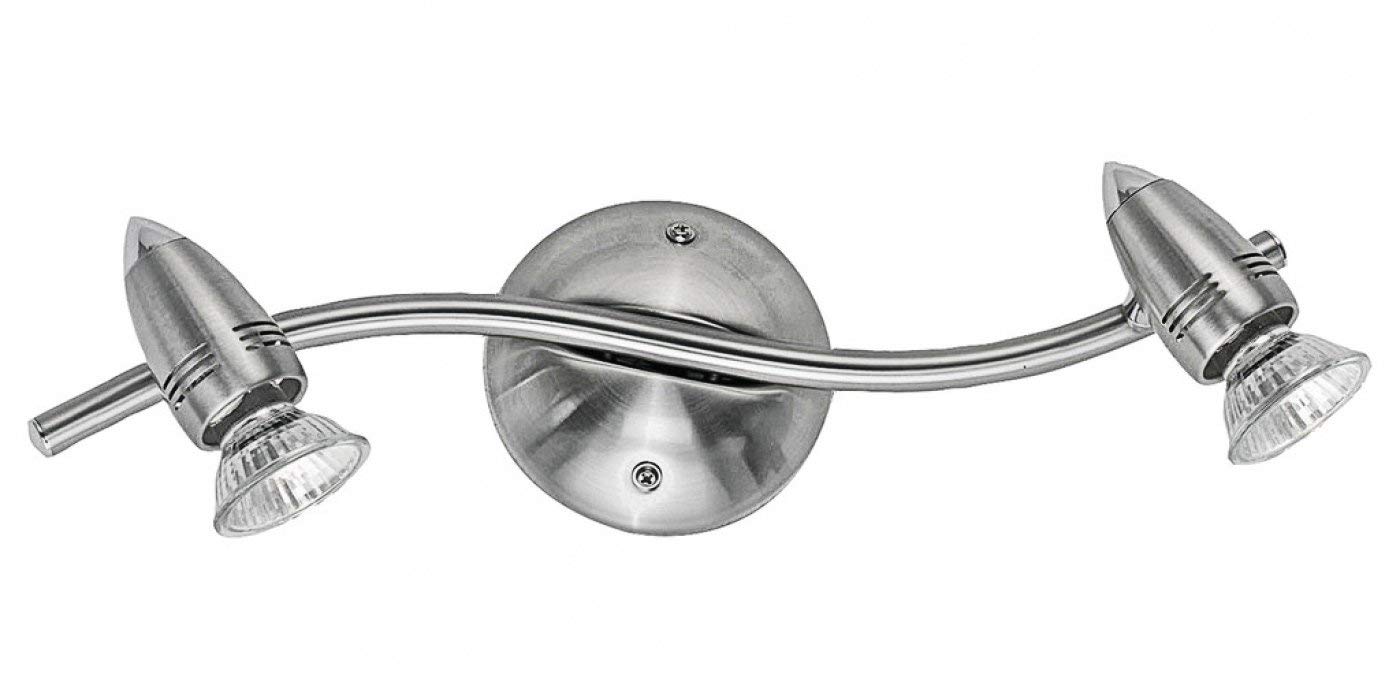 Eglo 24725 Magnum Curved Twin Spot Bar 2Xgu10 Satin Nickel from B&Q