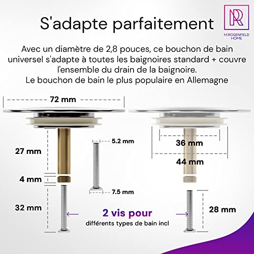Bouchon de baignoire chrome M. Rosenfeld Home pour salle de bain - 4