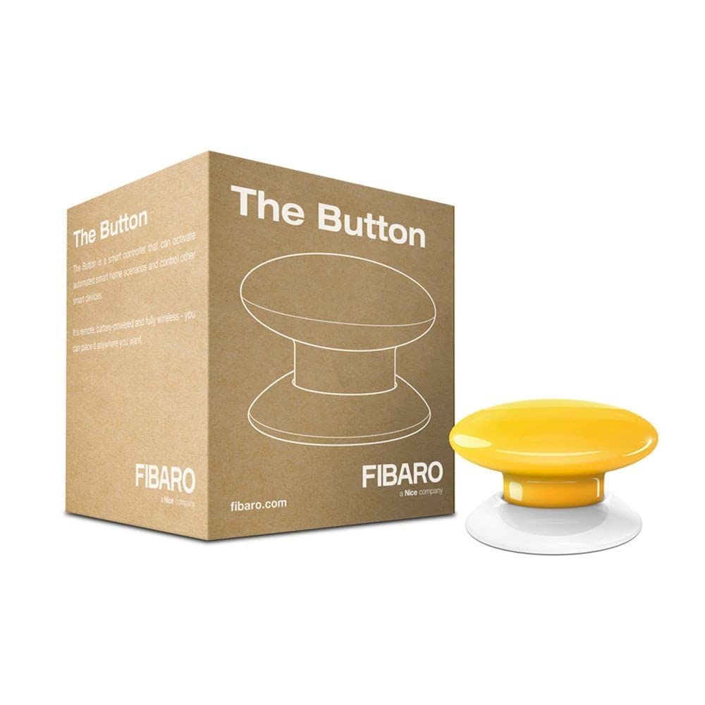 Fibaro Fibaro The Button Yellow Z-Wave Plus Scene Controller, On-Off Trigger, 3.6 V