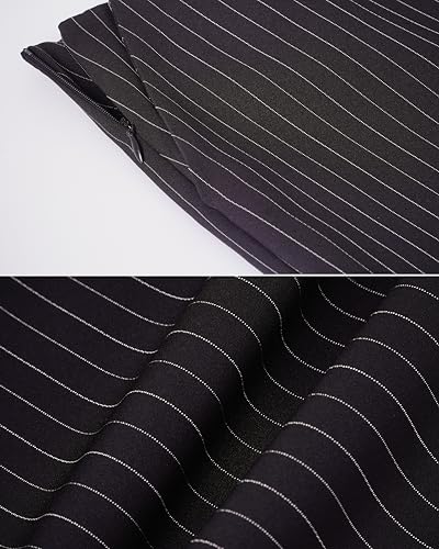 Women's Straight Leg Striped Pants High Waist Business Work Casual Pinstripe Long Palazzo Trousers with Pockets4