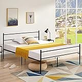 Aingoo Doppelbett Metallbettgestell mit Lattenrost Gästebett Bettrahmen Jugendbett Kinderbett für Kinderzimmer Gästezimmer Schlafzimmer Bett In Schwarz