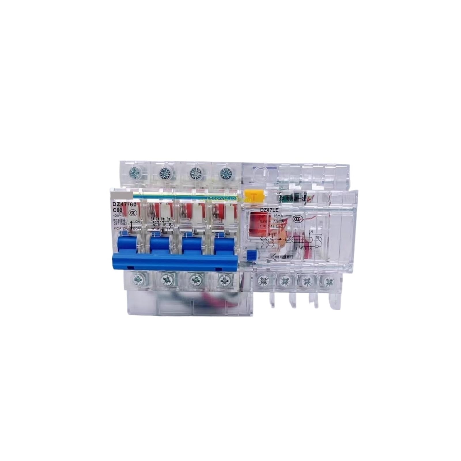 OSHZIKJII 1pcs 15MA Breaker 220V 32A 40A 63A 380V 1P 2P 3P 4P(32A)