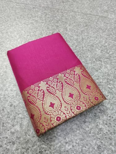 Image of Women's Glory Banarasi Satin Silk Saree with Rich Zari Woven Border & Pallu | Soft Glossy Party Fancy Traditional Saree for Wedding, Festive, Function | Blouse Piece Included