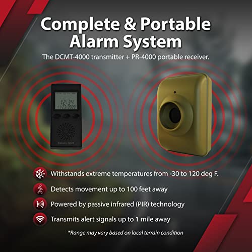 Long Range Motion Sensor System- Dakota Alert Mtpr-4000 Wireless Motion Detector & Receiver, Camping Perimeter & Trip Wire Alarm Device, Monitor Driveways, Backyards, Entrances, Deer Trails And More #TOP1