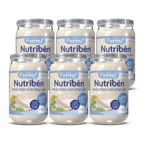 Nutribén Potitos Verduritas con Lenguado Sin Gluten +6 Meses, 6x235g