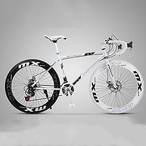 AISNXOQI 2024 Nuevo 26 Pulgadas Manejo Curvo de Bicicleta de montaña Ciclismo de 24 velocidades Bicles Delanteros y Traseros Bicicletas de Marco de Acero Alto en Carbono para Mujeres Hombres Adultos,