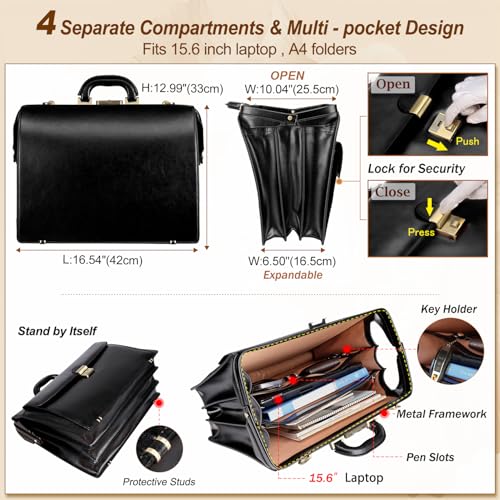 Banuce Leather Briefcase for Lawyers
