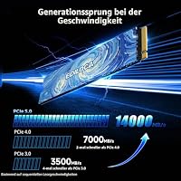 Ediloca EN1400 PRO NVMe M.2 SSD 4TB, PCIe 5.0, 14,000 MB/s Read, 1,2500 MB/s Write,2800TBW (Written terabytes), Internal SSD for Gaming, Video Editing and AI – Ansicht 3