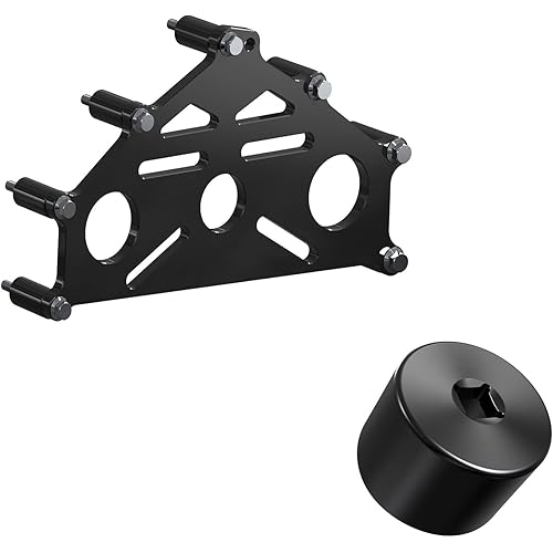 Bevinsee Engine Safe Stand Adapter Plate & Crankshaft Turning Socket Crank Key Tool Compatible with Chevrolet