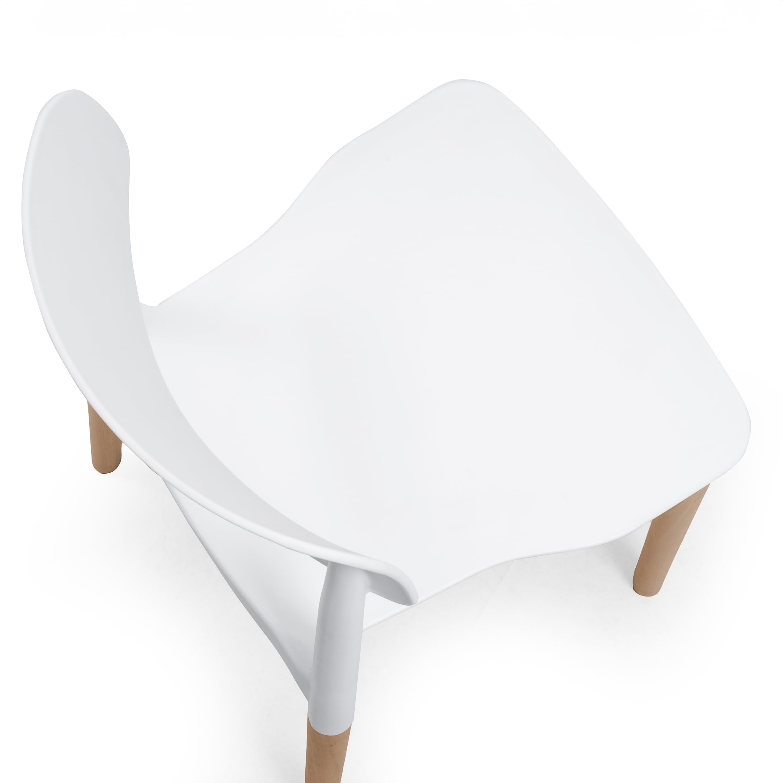 Homely – Pack de 4 sillas de Comedor o Cocina CALAS | Diseño nórdico | Sillas para Comedor, salón, Cocina | Asiento de Polipropileno Color Blanco | Patas de Madera de Haya | 45x47,5x76,5 cm