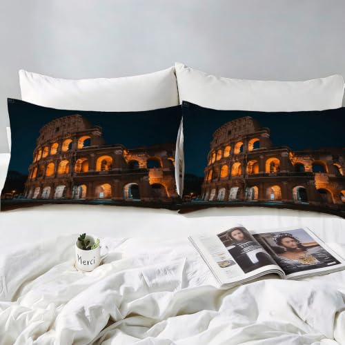 Housse de couette 140x200 microfibre avec taies d'oreiller zip