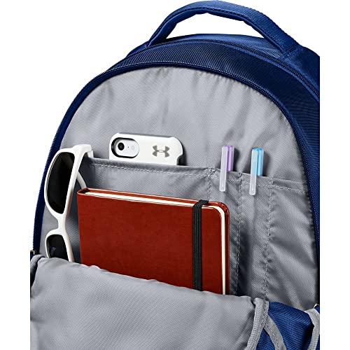 Image of Under Armour Hustle Backpack, Royal (400) /Silver, One Size Fits All