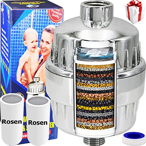 Comparison: Best Water Purifier For Borewell Water 2 ROSEN Shower Filter for Hard Water-Home Bathroom Tap Softener | Vitamin C Kitchen Water Purifiers | Stops Hair Fall 15 Stage Alkaline Hardness Remover Hard to Soft Water Softner Cleans Borewell Salt