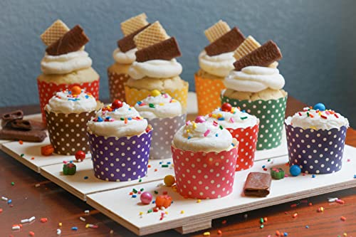 Bake-In-Cup 50-Pack Paper Baking Cups, Greaseproof Disposable Cupcake Muffin Liners (Large, Purple Polka Dots) #TOP7