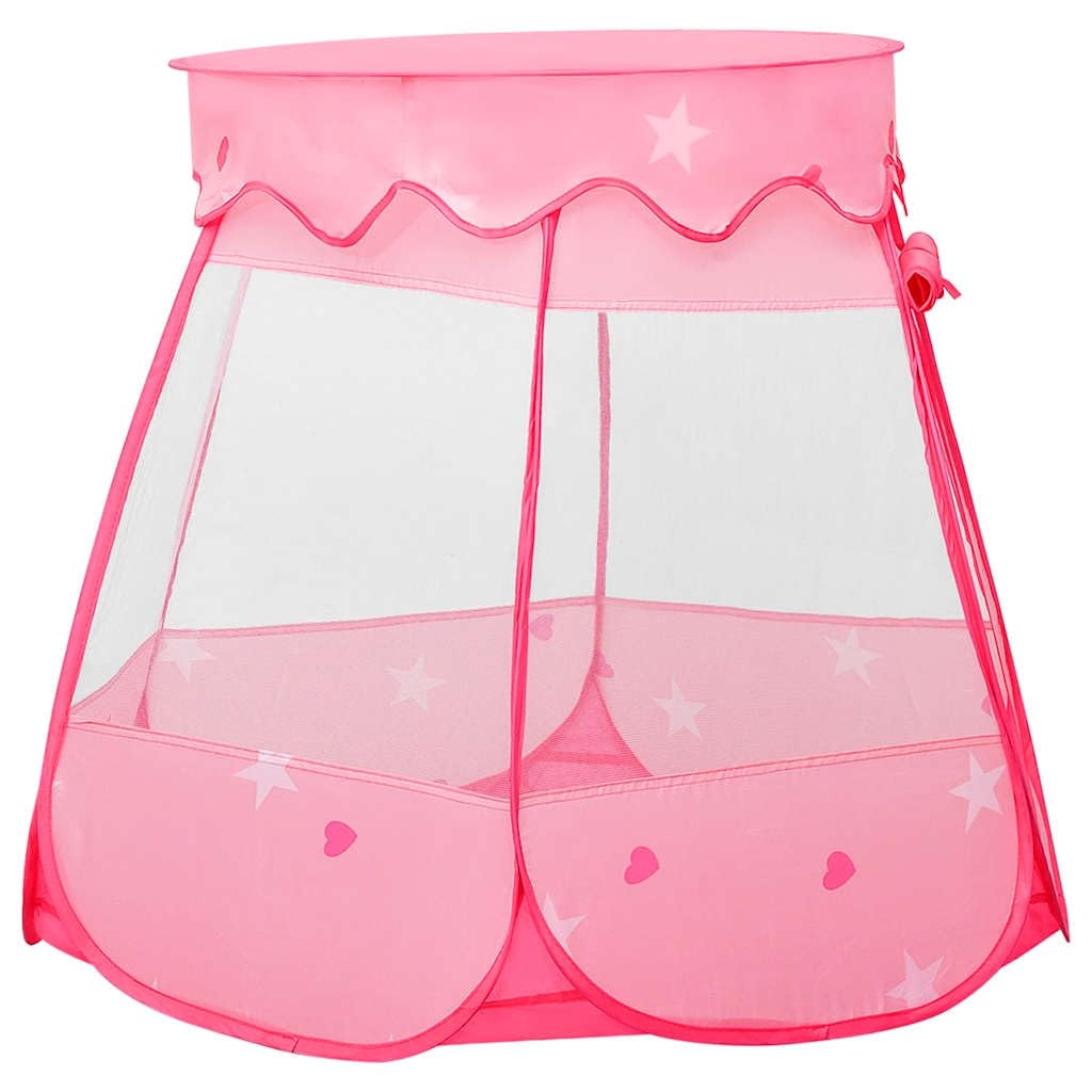 Kinder Spielzelt mit 250 Bällen, Rosa, 102 x 102 x 82 cm, Polyester und Stahlrahmen, Spielzelt, Kinderzelt, Krabbeltunnel, Popuptunnel, Indoor Outdoor, Tragetasche