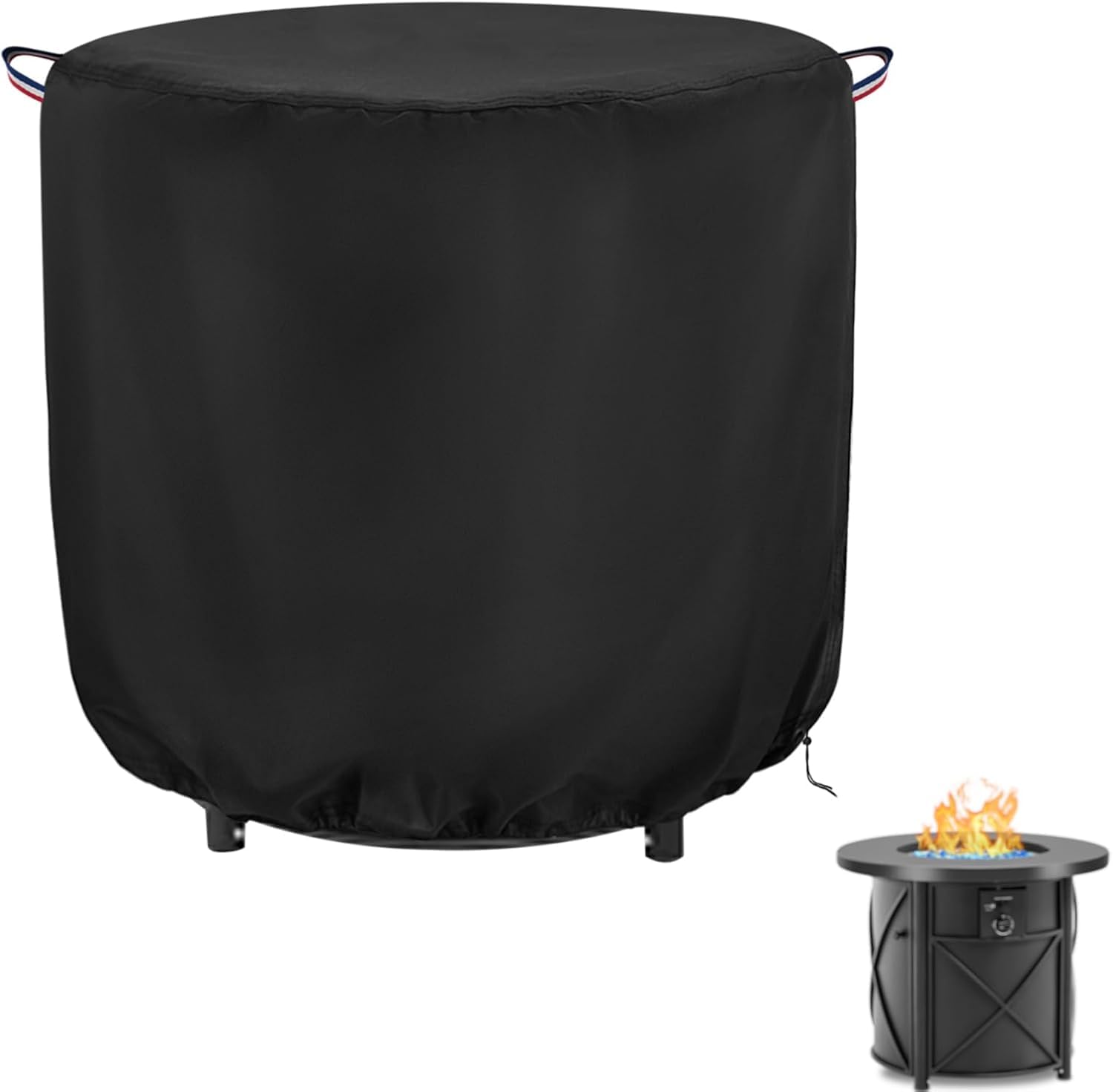 Fire Pit Cover Round,30 Inch 600D Outdoor Propane Firepit Cover