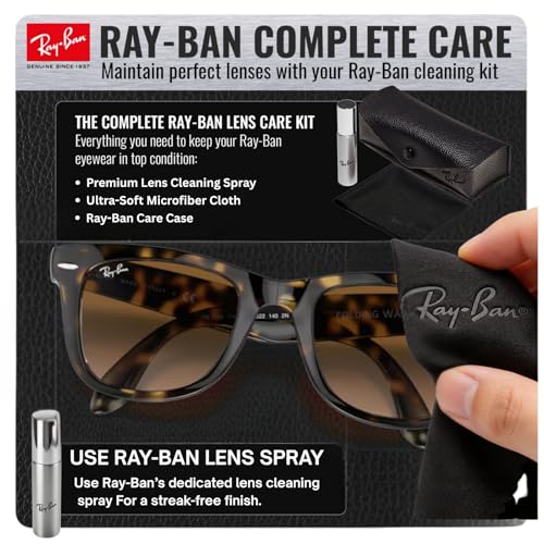 Image of Ray-Ban RB4105 WAYFARER FOLDING CLASSIC Square Shape Sunglasses for Men with Official Eyewear Kit