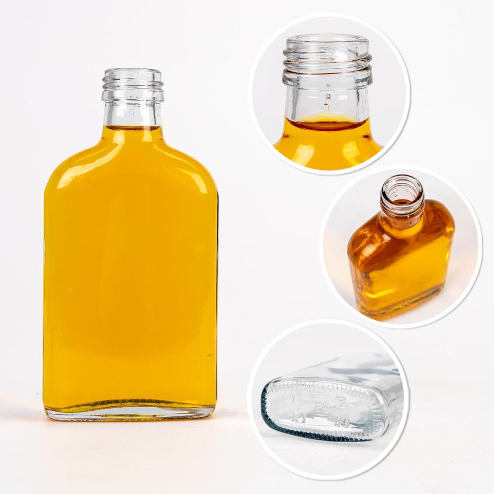 Elegante e moderno set di mini bottiglie di vetro con tappo a vite, adatte per succhi di frutta e bevande ad alto tasso alcolico, 50 pezzi da 200 ml