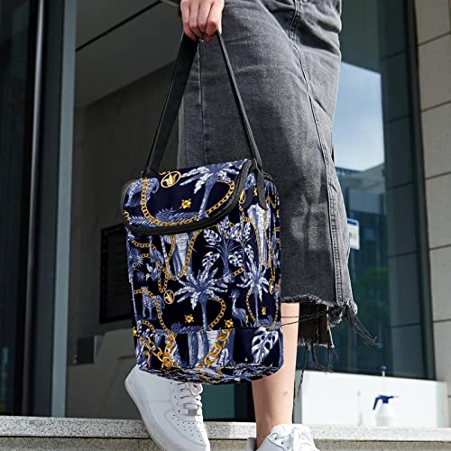 Lonchera pequeña reutilizable para hombres con estampado animal de leopardo 6