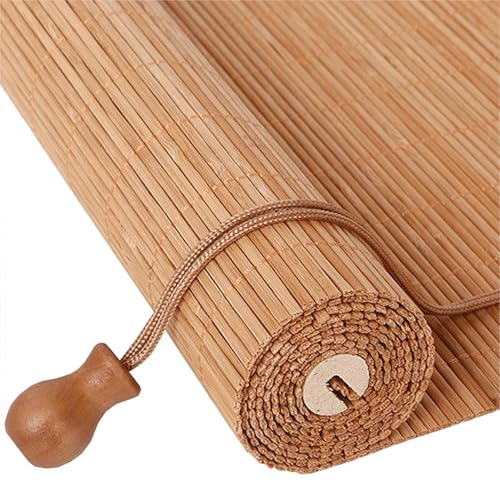 Persiana Enrollable de Bambú Natural para Puertas y Ventanas 80x110cm Estor de Ocultación,Filtro De Luz,Protección Solar Y Privacidad,para Exterior e Interior Protector de Fácil Instalación