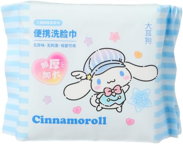 Sanrio Lisanslı Cinnamoroll İnci Dokulu Kuru Mendil –%100 Viskon Yumuşak ve Hassas Mendil (25 Adet)