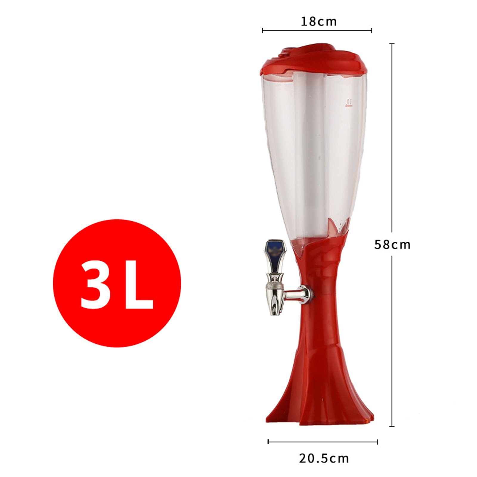 Wieża Piwa, Dozownik napojów Beer Tower Z latarnią Idealny na imprezy i gry w domu Akcesoria do baru Dozownik napojów w wieży piwnej,5,3.0L