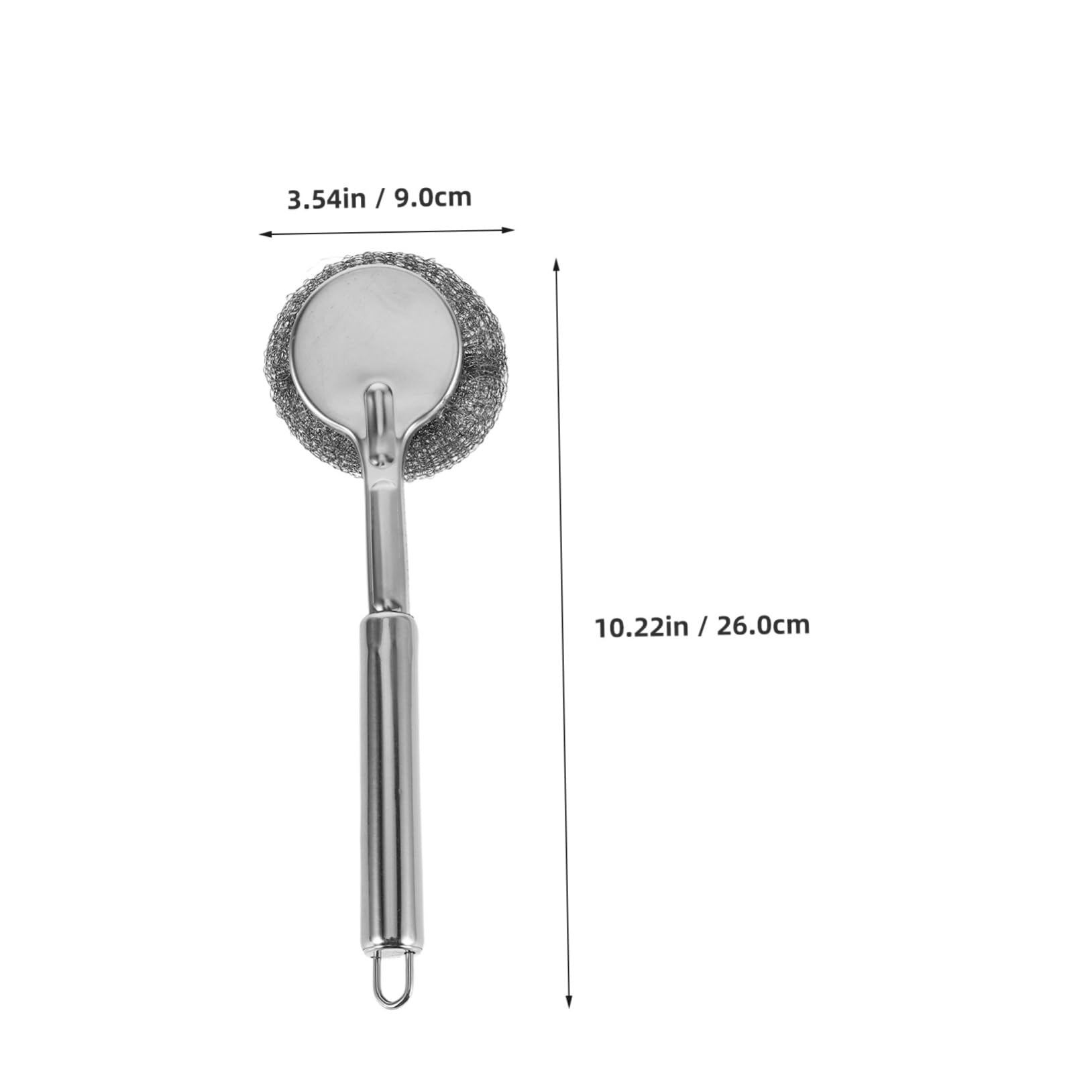 ibasenice Stainless Steel Pot Brush Long Handle Non-Scratch Dish Cleaning Brush for Kitchen