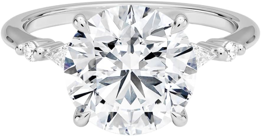 VIVARIS & CO. 1-5 CT Round Cut Moissanite Engagement Ring for Women VVS1 Colorless, Soraya 10K/14K/18K Solid Gold, 925 Sterling Silver Moissanite Ring Christmas Gift For Her