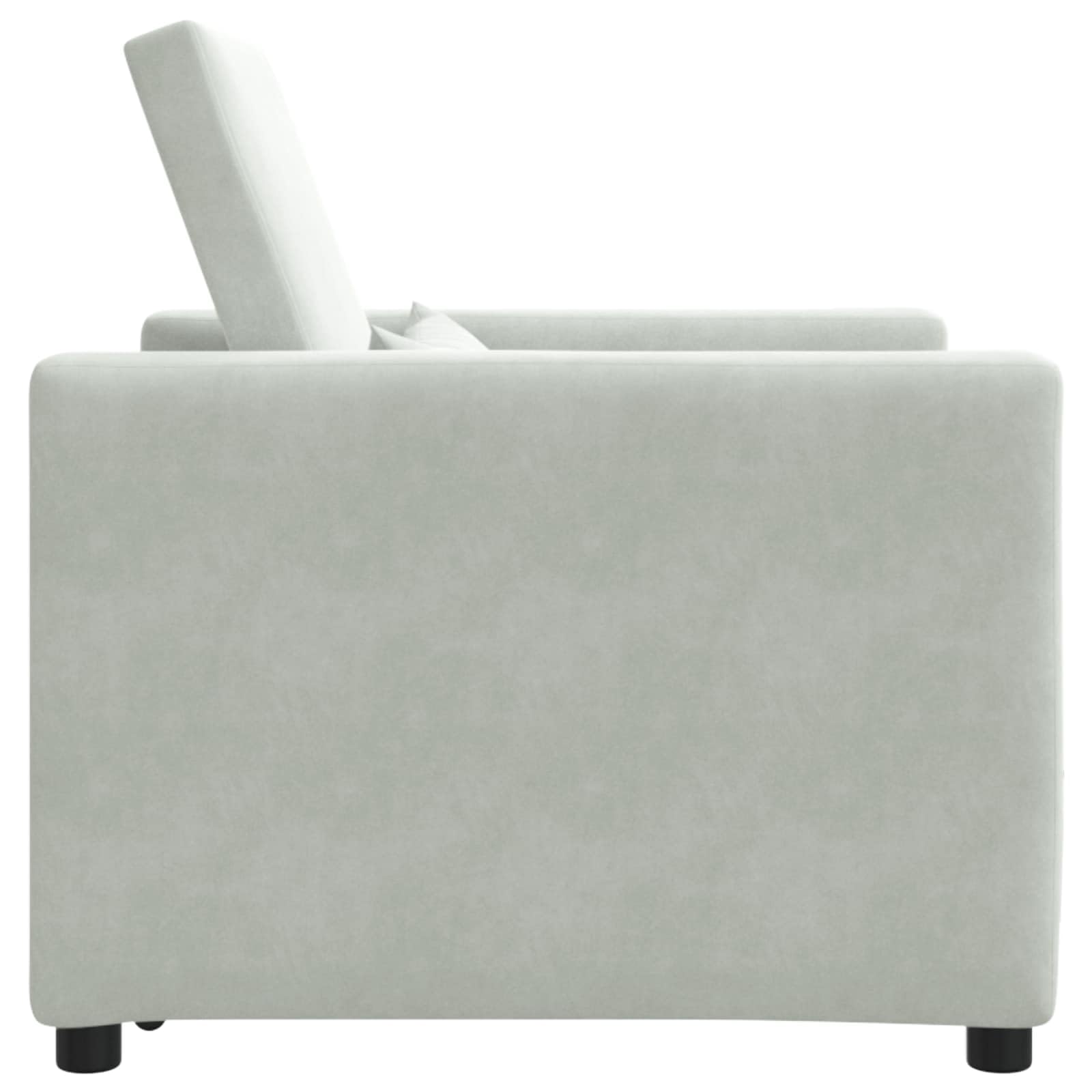 Sofa rozkładana pojedyncza z jasnoszarym aksamitem, funkcjonalna sofa 3 w 1, łóżko dla gości, do salonu, regulowane oparcie, 165 x 90 x 87 cm