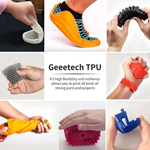 Geeetech 95A TPU Filament 1.75mm, Soft Flexible Consumables for 3D Printer, Dimensional Accuracy +/- 0.03 mm,1KG (2.2lbs) Spool,White