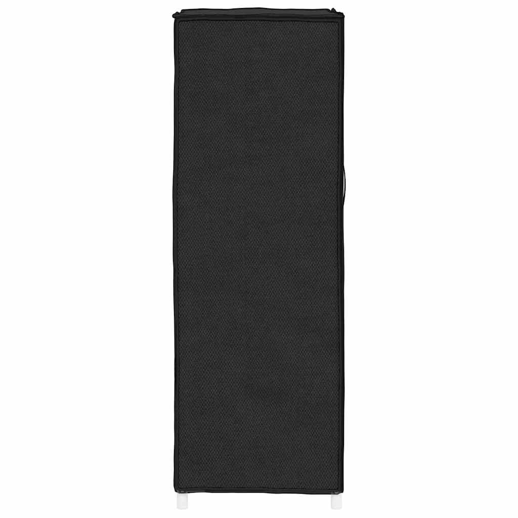 Zapatero negro 60 x 28 x 90 cm con 5 estantes, funda de tela no tejida resistente, marco de acero, ahorra espacio y moderno, incluye fijación a la pared para pasillo, dormitorio y salón