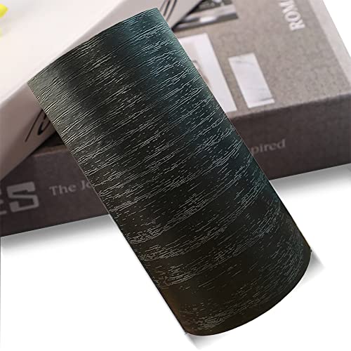 VisitRyl Tapetenbordüre Selbstklebend - Black Silver Buttercup Leaf 12cm X 10m