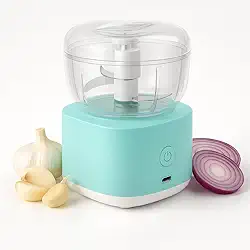 Mini Processador de Alimentos Elétrico Triturador de Alho e Cebola Portátil Cortador de Alimentos, Carne, Frutas, Ervas - 250ml Compacto Recarregável USB