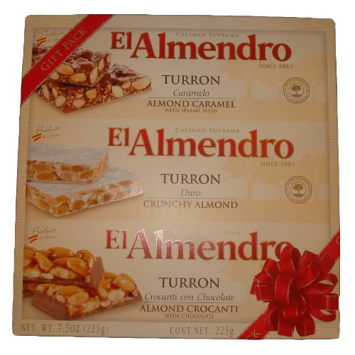 El Almendro Turron Almond Candy 3 Variety Pack 7.5 Ounces Box