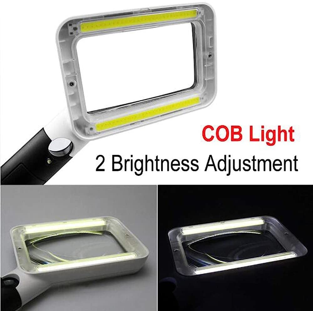 Lupas de Mano con luz LED, Lente acrílica 2X/20, Ayuda de Lectura portátil e iluminada, Ideal para Leer Libros y periódicos.