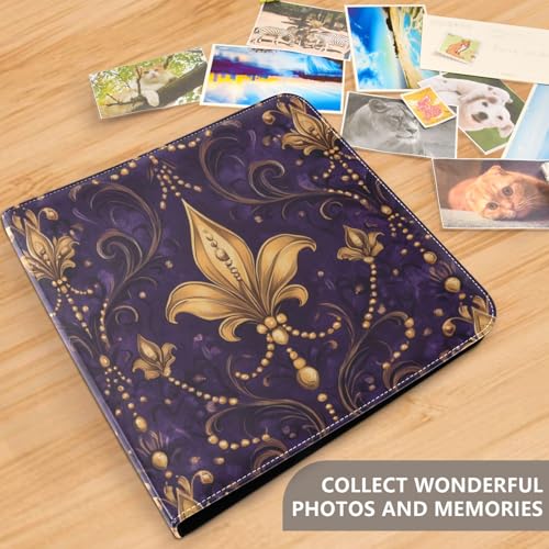 Álbum de Fotos Adhesivo para Manualidades, Álbum para Recortes con Diseño Fleur De Lis y Mardi Gras, Álbum de Anillas de 3 Piezas, Libro Fotográfico de 40 Páginas para Fotos de 8x10 pulgadas miniatura 5