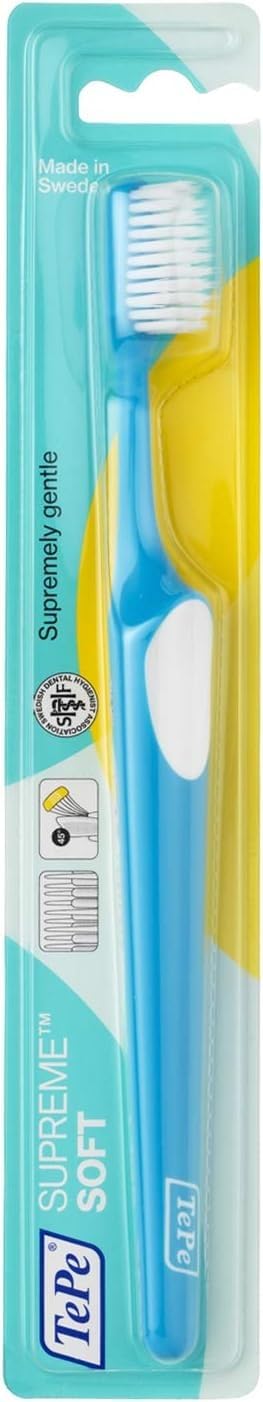TePe Supreme Toothbrush with innovative, two-level bristle design for simple and easy cleaning of teeth / 1 x Supreme brush