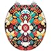 Round Toilet Seat Seamless pattern flowers hearts for Resin Toilet Seat Quietly Slow Close with Quick-Release Hinges Toilet Seat with Cover Easy to Clean Install