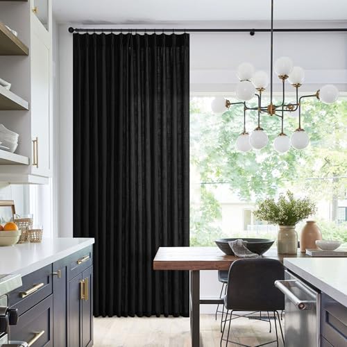 Image of Extra Wide Curtains 70 Inch Width 84 Inches Long for Living Room Black