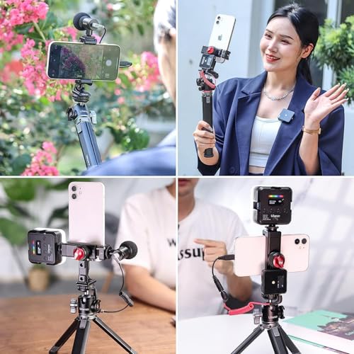 Image of ULANZI ST-27 Phone Tripod Mount, 360 Metal Phone Holder for Tripod w 3 Cold Shoes & Arca Port, Versatile Smartphone Adapter for iPhone, Desktop Tripods, and Live Streaming /Vlogging Setup