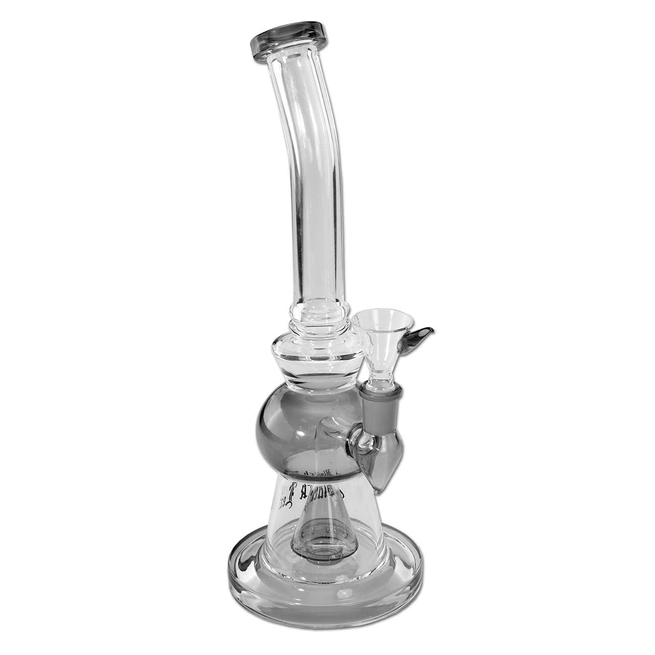 Black Leaf Glasbong mit Perkolator grau/titan Borosilikatglas H: 290mm ø 67/25mm