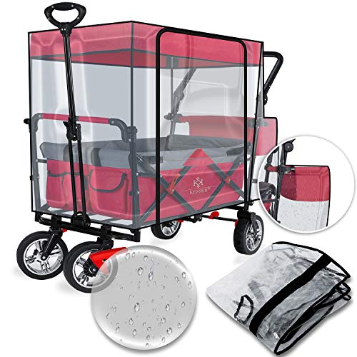 Preisvergleich Produktbild KESSER® Regenschutzhülle Regenschutz Zubehör passend für GT9000 Faltbarer Bollerwagen wasserdicht, Winddicht, durchsichtig, belüftet, Eva-Material