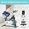 Afully Indoor Exercise Bikes Stationary Fitness Bike Upright Cycling Bikes Belt Drive Home Bicycles with Adjustable Resistance, LCD Monitor&Phone Holder Quiet for Home Cardio Workout