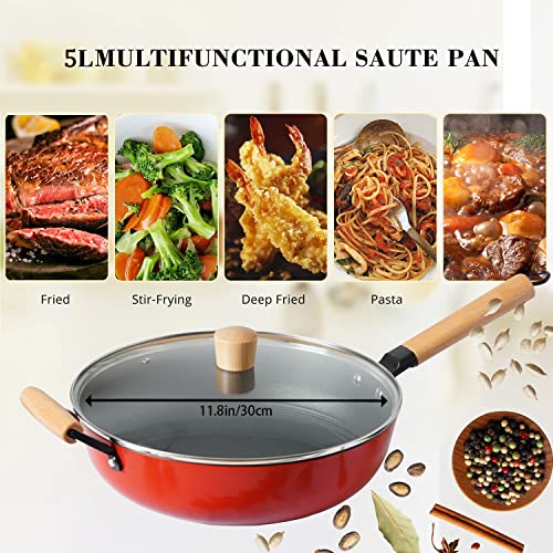 Sarten-Wok-Induccion-con-Cubierta-HUABANG-Profesional-Sartenes-Woks-Revestimiento-Antiadherente-O-30-cm-Mango-de-Madera-Extraible-Wok-De-Acero-para-cocina-de-induccion-y-gas-natural
