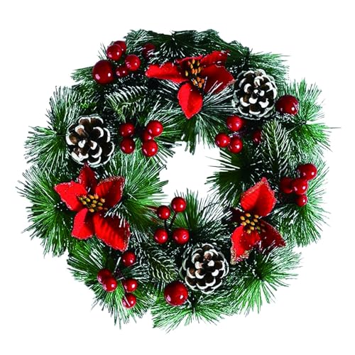 30cm Christmas Wreath Hanging Ornaments for Door Wreaths - Beautiful Xmas Decor for Front Door & Outdoor