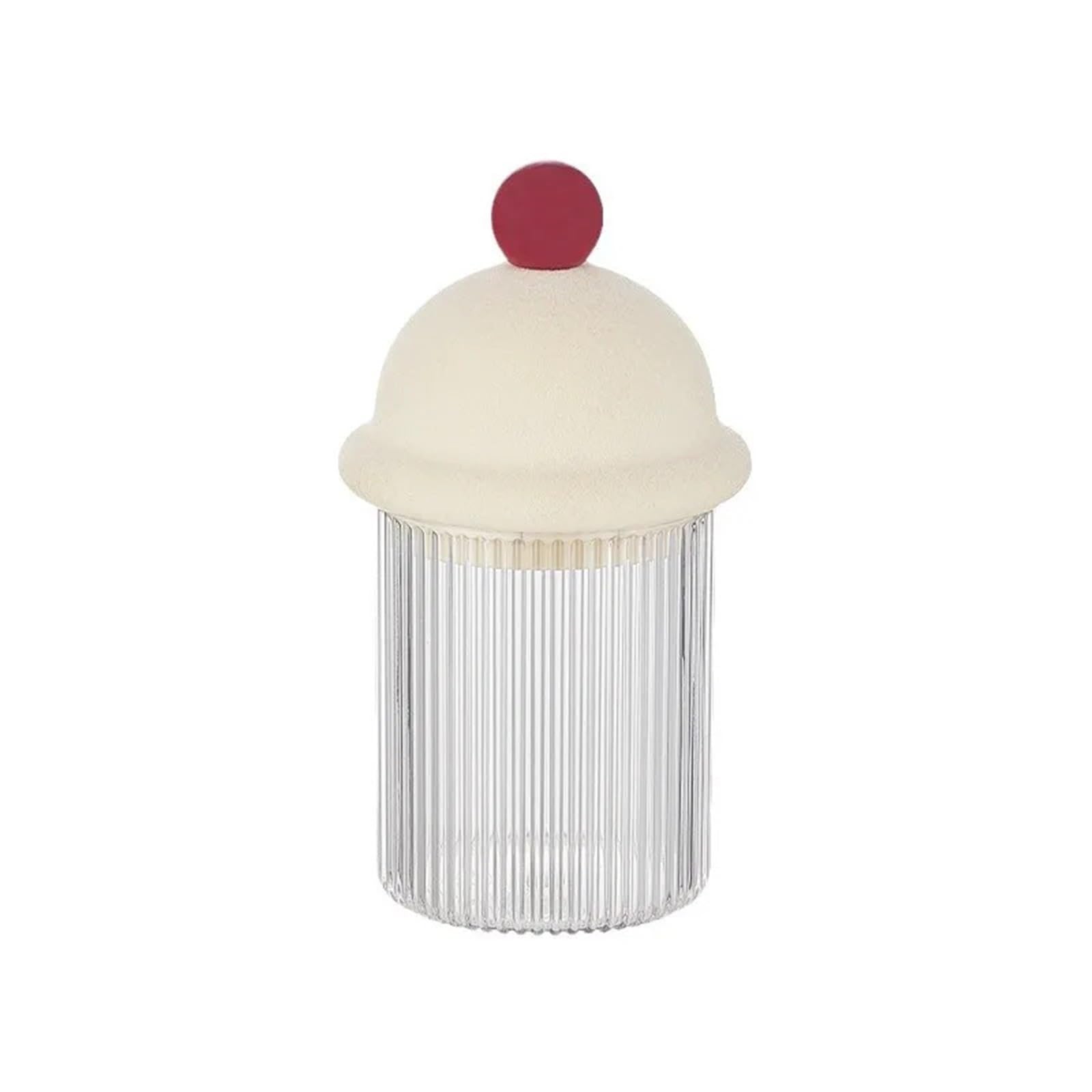 QuxetlRyz Toothpick Box, Desktop Creative Cotton Bud Storage, Transparent Snack And Make-up Removal Container With Lid Cotton Buds Holder(Fuzzy lid)