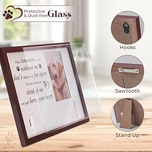 Giftvenus dog memorial picture frame  13 x 9 6 with ash necklace dog loss sympathy gift needle and funnel hook screw and hanging line pet loss gifts frametomorrow   cucciolini doodles