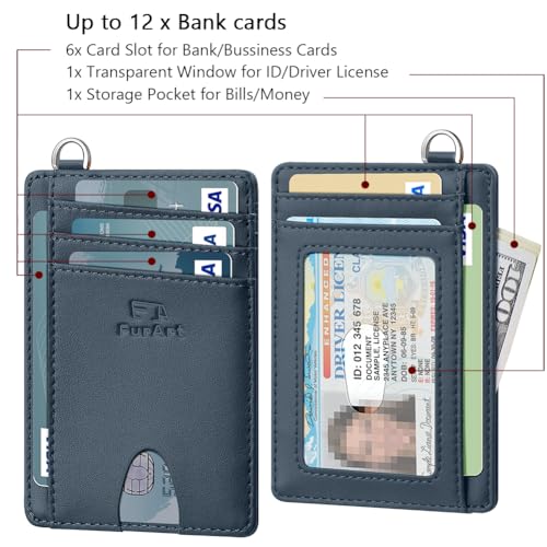 Image of FurArt Slim Minimalist Wallet RFID Credit Card Holder for Men | slim minimalist compact rfid id window thin